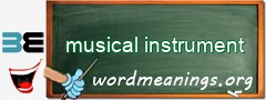 WordMeaning blackboard for musical instrument